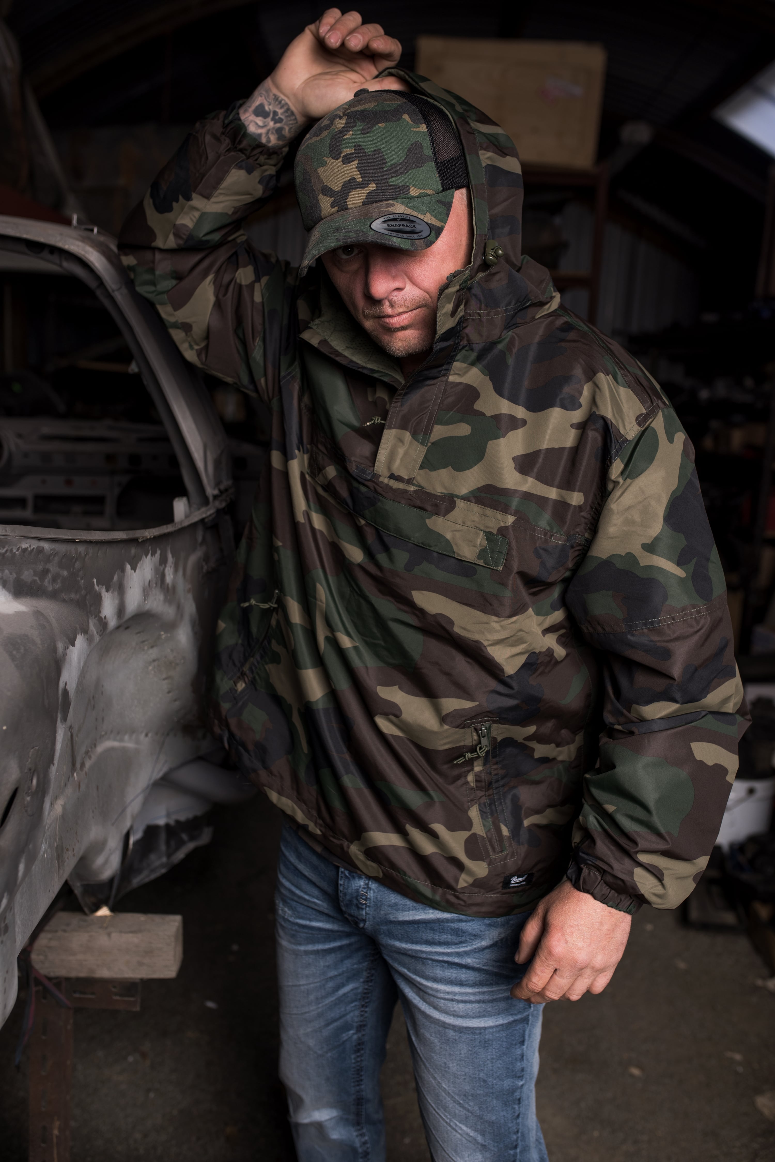 Brandit windbreaker woodland hot sale